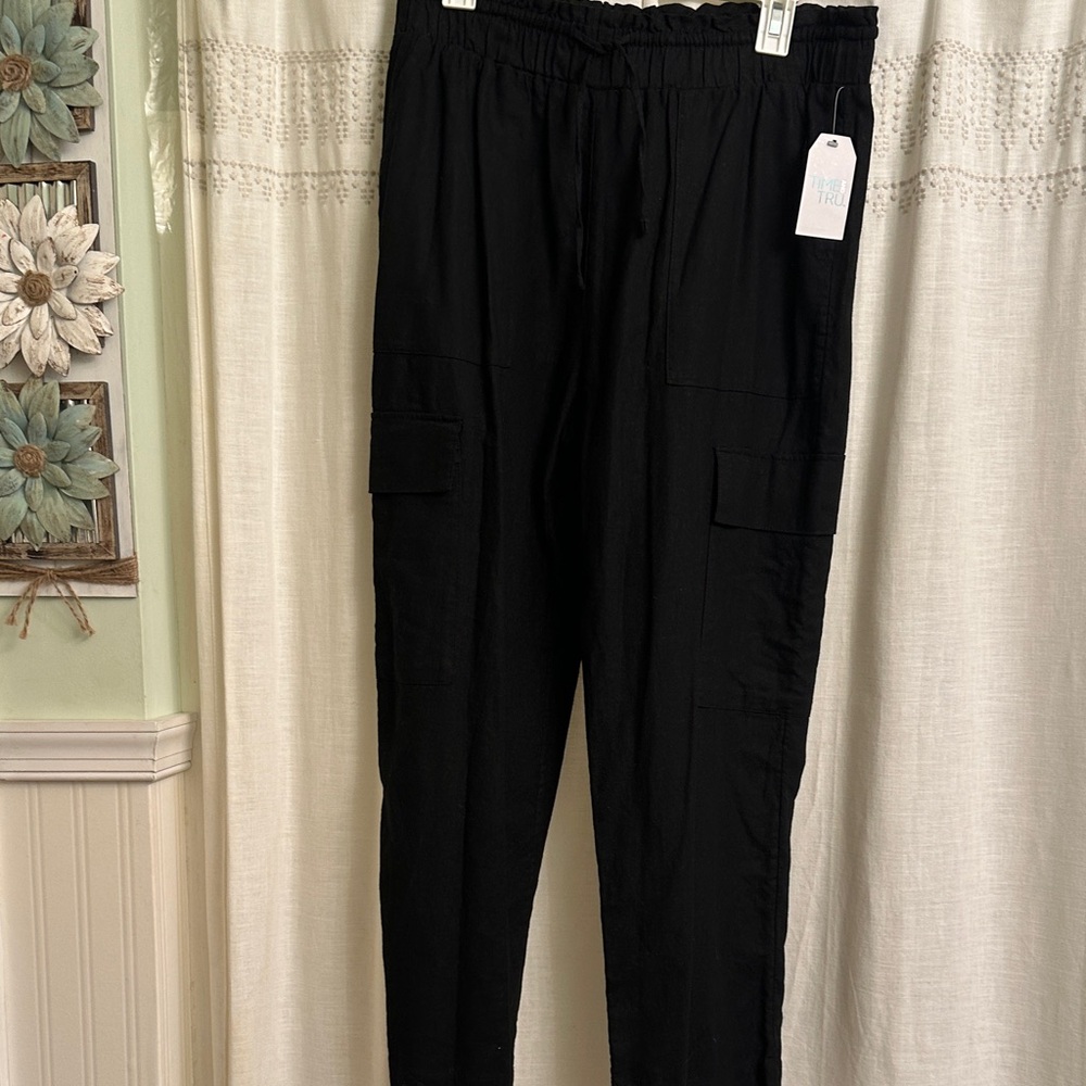 Time and Tru Black Boot Cut Cargo Pants
